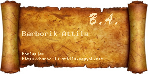 Barborik Attila névjegykártya
