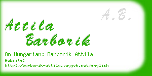 attila barborik business card